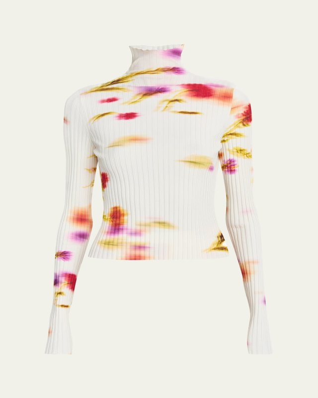 Blossom Flower Print Ribbed Sweat